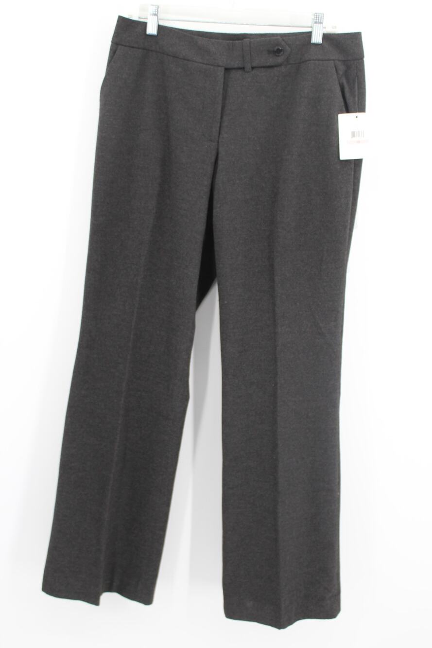 Calvin Klein Womens Classic Fit Trouser Pants Gray Size 10 Bootcut Flare NEW